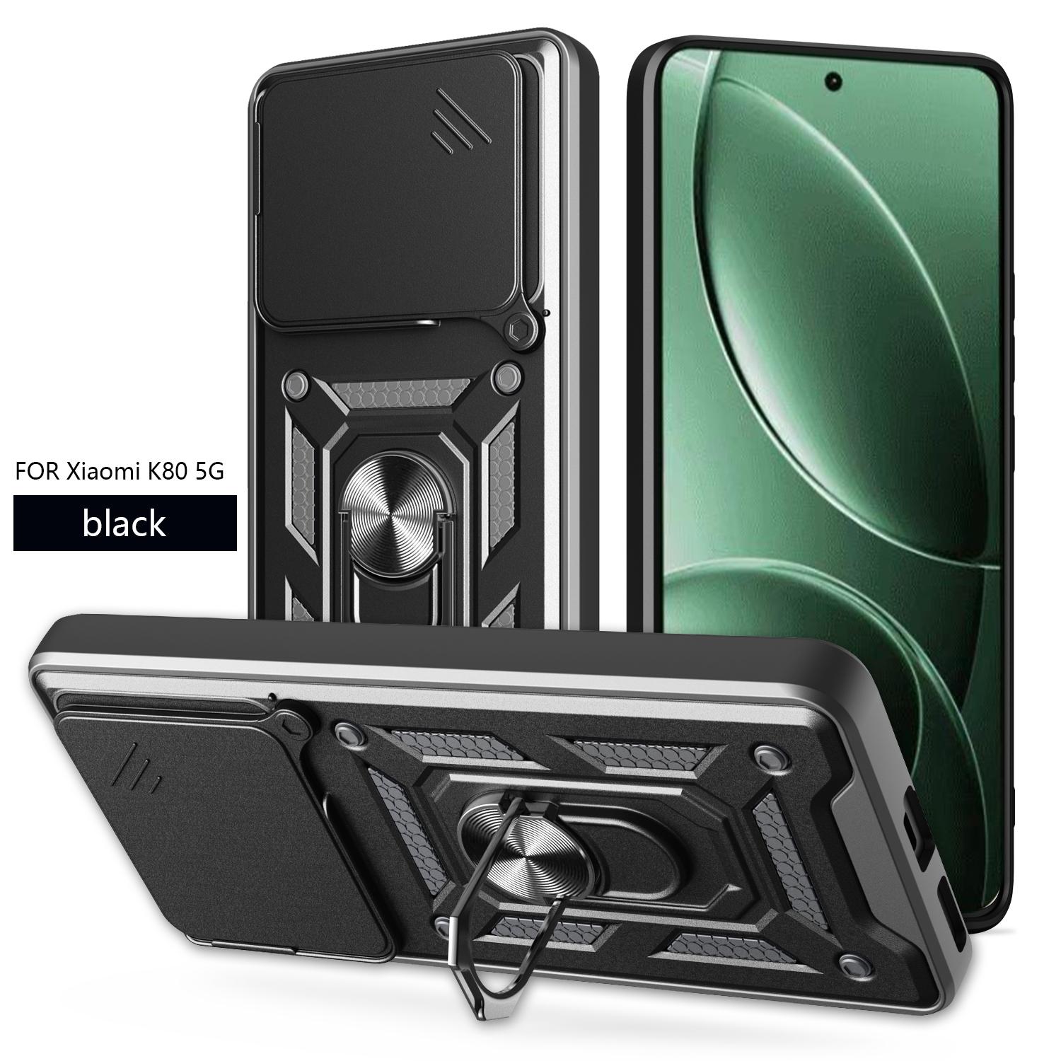 

For Xiaomi Redmi K80 5G/Poco F7 Pro 5G Case with Slide Camera Lid PC + TPU Kickstand Phone Cover A