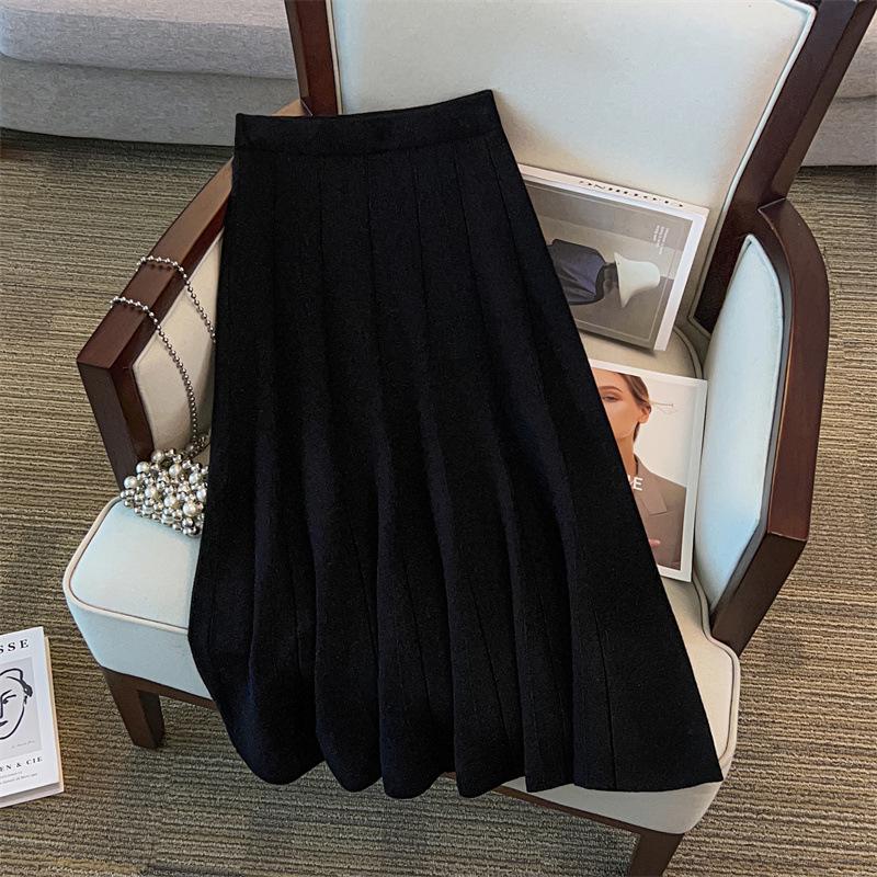 Plus-Size A-Line Sweater Skirt for Women - Slimming, Long, and Loose Fit
