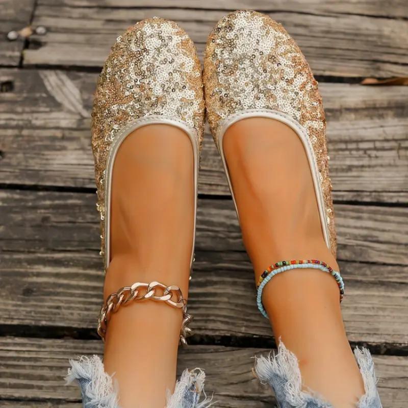 Fashion Women Flats Autumn Elegant Comfort Leather Shoes Casual Round Toe Flat Sneakers Fashion Glitter Boat Loafers Zapatos De Mujer