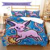 Pokemon Pikachu Pattern Bedding Quilt Set Quilt Cover Pillowcase Home Decoration Birthday Gift (1 * duvet cover + 2 * pillowcase, without core)