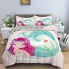 Mermaid Bedding Set For Girls Cute Cartoon Duvet Cover Comforter Covers Children Bedroom Double Queen Size Home Textile 2/3 PCS