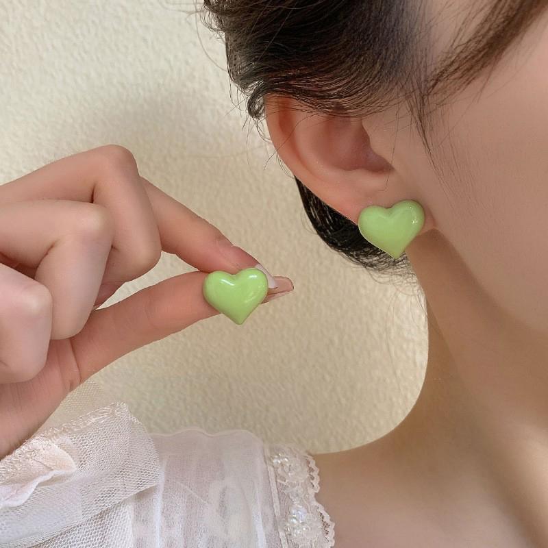 2024 Neue Trendige Grüne Acryl Runde Geometrische Stecker Ohrringe Brincos Koreanische Simulierte Perle Blume Ohrringe für Frauen Schmuck Geschenk