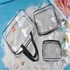 3Pcs Pvc Travel Transparent Cases Clothes Toiletries Storage Bag Box Luggage Towel Suitcase Pouch Zip Bra Cosmetics Organizer