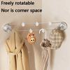 No Punching Suction Cup Row Hook With 7 Hook Stainless Steel Storage Rack  Towel Rack