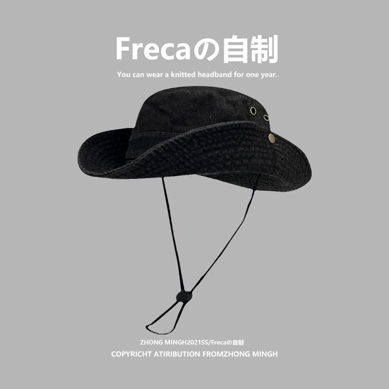 Japanese Outdoor Western Cowboy Fisherman Cap Men Women Summer Travel Mountaineering Fishing Bucket Hats Sun Protection Sun Hat