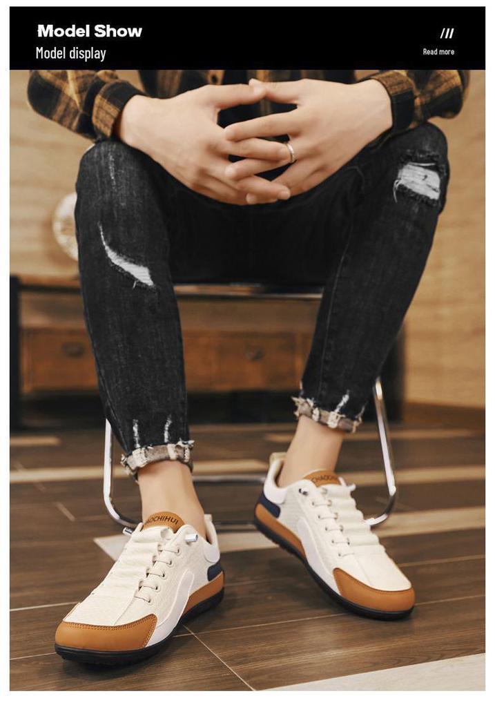 2026 Men's Waterproof Leather Slip-on Loafers: Casual, Non-slip, Soft Sole Board Shoes