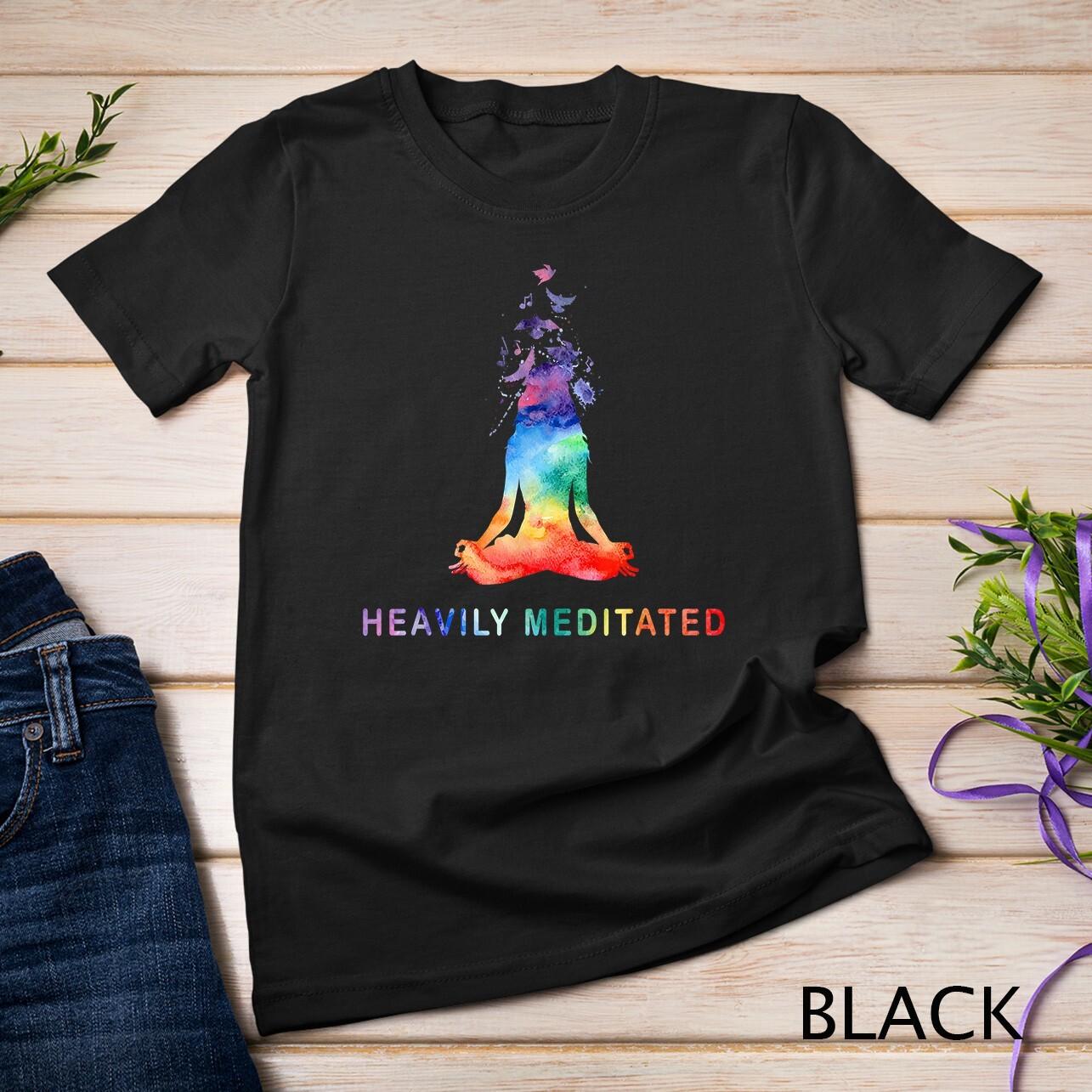 Yoga Girl Heavily Meditated Funny Meditation Rainbow Color Unisex T-Shirt Mens Womens Tees Top S