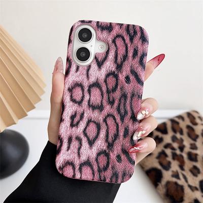 Sexy Lederhülle mit Leopardenmuster im Halbpack für iPhone 16 Pro Max 15 14 Plus 13 12 Pro 11 Fallschutzhülle