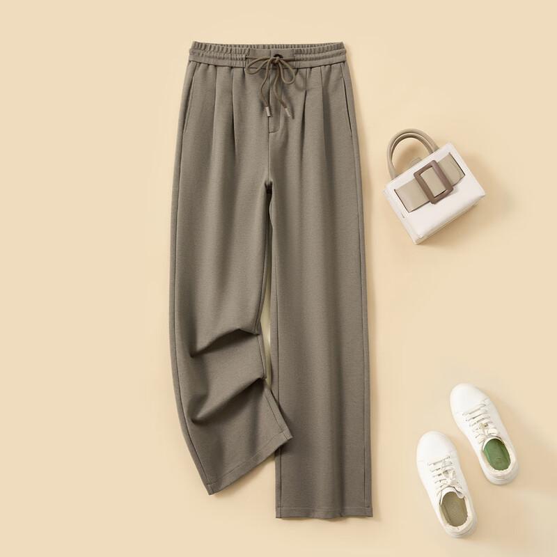 Jinju Women s Wool-Blend High-Waist Wide-Leg Drawstring Pants S