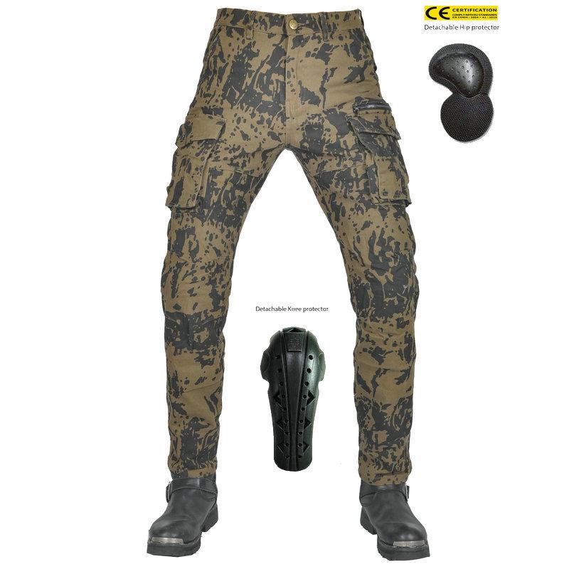 

VOLERO Motorcycle Jeans Men s Multi-bag Work Breathable Camouflage Pants Riding Extended Protective Gear XXS