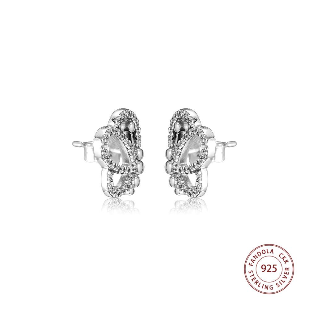 Authentic 925 Sterling Silver Butterfly Outlines Stud Earrings for Women Wedding Earings Fashion Jewelry Accesorios Mujer