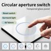 White Glass Panel Switch Button Surround Indicator Light EU UK Standard Circular Reset Switch Socket Office Home Villa Hotel