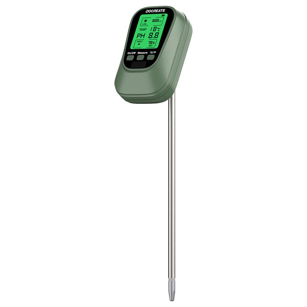 4-in-1 Digital PH Meter/Moisture/Temp/Sunlight Intensity Soil Tester for Gardening Farming Indoor and Outdoor Plants