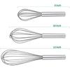 Stainless Steel Whisks with 3 Packs 8"+10"+12" Kitchen Whisk Set Kitchen Whip Kitchen Utensils Wire Whisk Balloon Whisk Set for Blending Whisking