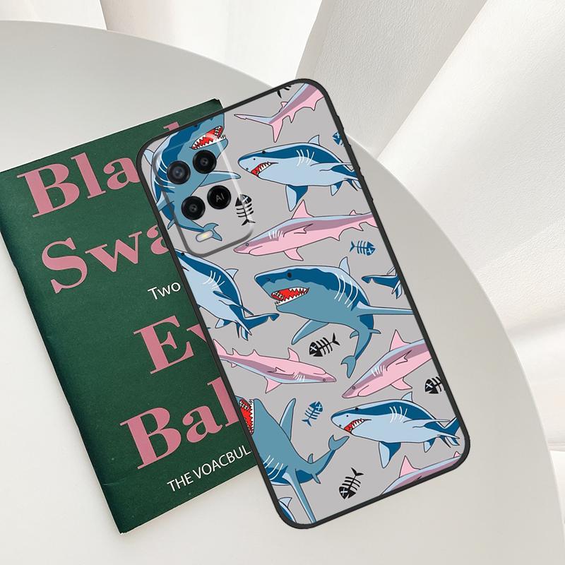 Ferocious Shark Animal Case For Oppo A58 A78 A98 A15 A16 A17 A52 A72 A76 A96 A54 A74 A94 A57 A77 A54S A57S Cover