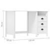 VidaXL Bureau Hill avec 3 tiroirs 120x50x74 cm Bois pin massif 288996