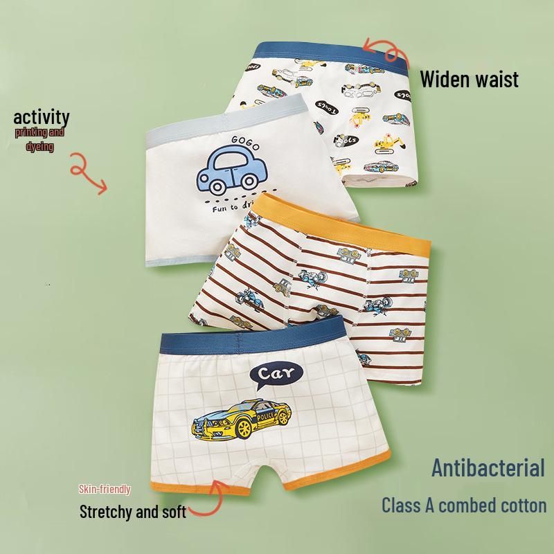Kids' Cotton Boys' Boxer Briefs - Sizes for Small Kids To Teenagers
