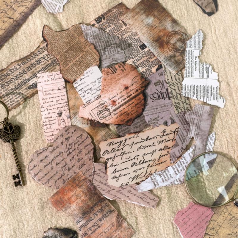 15Sheets Antique Paper Sticker Decorative Scrapbooking Sticker For Notebook Journals Card Making Craft Embellishments