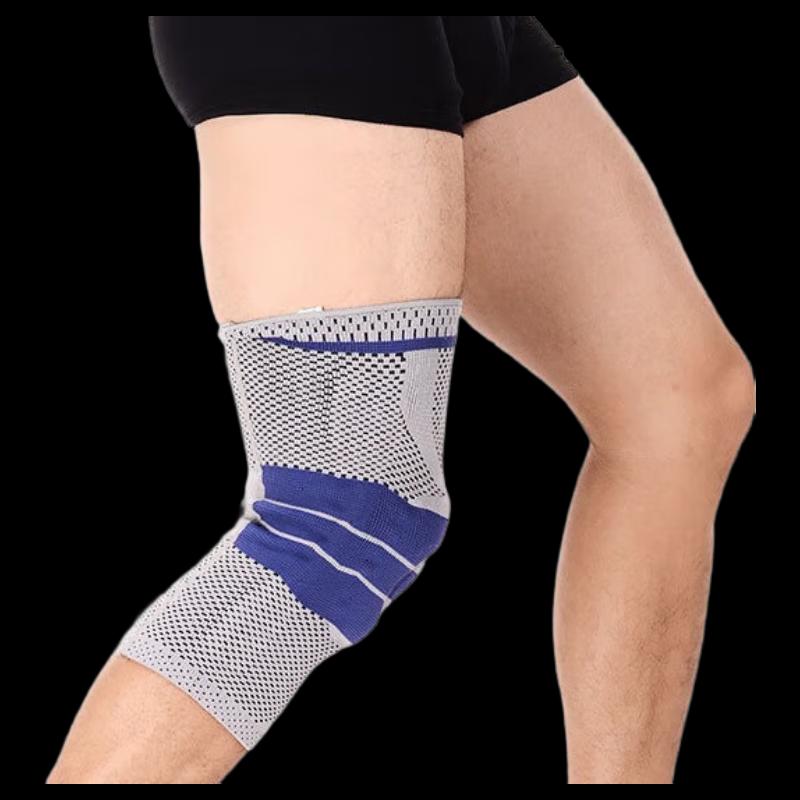 Tingbai Knitted Nylon Knee Brace with Silicone (Pair)
