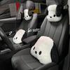 Cute Black and White Dog Car Winter Waist Support Pillow