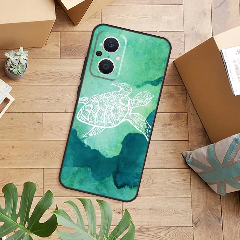 Cute Cartoon Turtles Case For OPPO Reno 13F 14F 12F 10 11 12 13 14 Pro 7 8 Lite OPPO Find X6 X5 X8 X9 Pro Cover