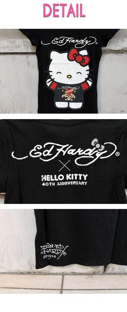 Ed Hardy Sanrio Hello Kitty Skull Sanrio W02SKD [Ed Hardy] Women's T-Shirt (XS, GRAY)