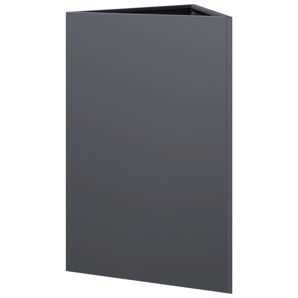 Vidaxl Garden Planters, 2 Pcs, Anthracite, Triangular, 50X43X75 Cm