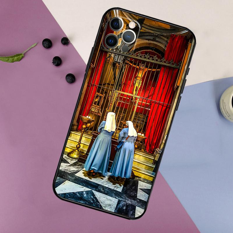 Sister Style Nun Sexy Girl Phone Case For iPhone 16 15 14 13 11 12 17 Pro Max Mini 15 16 Plus 16e 17 Air Bumper Cover