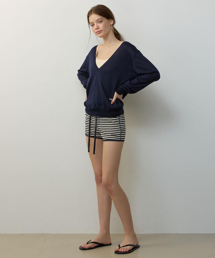 CITYBREEZE Jersey Striped Shorts_Black