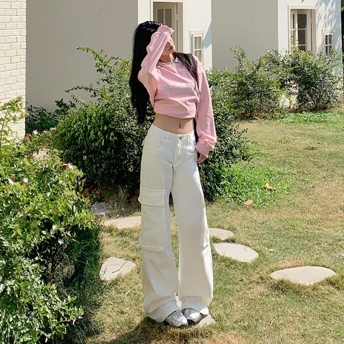 

Свободные прямые широкие брюки с высокой талией, женские весенние джинсы с широкими штанинами, женские весенние джинсы XL