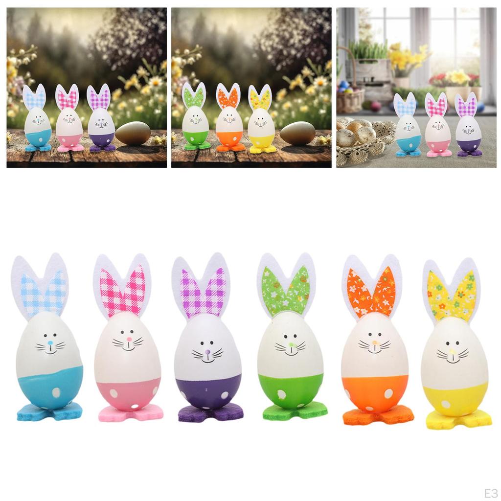 3 Pieces Easter Eggs Adornments Cute Party Favors Decoration Decorative Rabbit Figurines