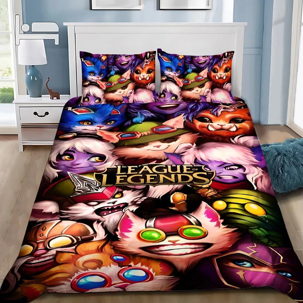 Exquisite 3D Arcane Jinx Wallpaper Game Wild Rift Print Bedding Set Duvet Cover Comforter Bed Youth Girls Boys Gift