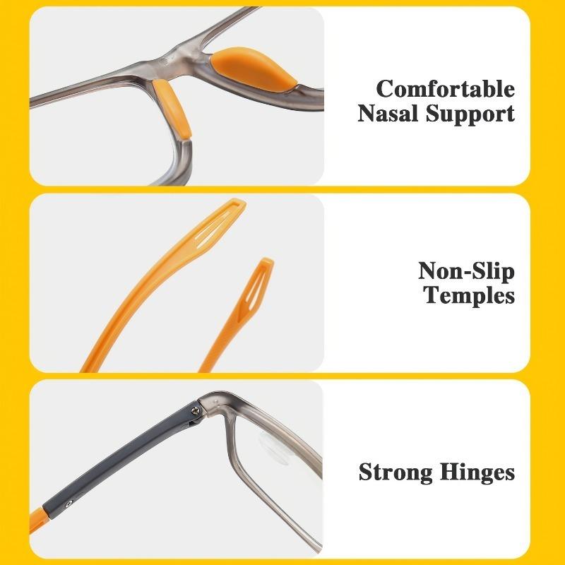 Classic sports reading glasses with free indoor and outdoor switching ultra light frame soft and anti slip legs