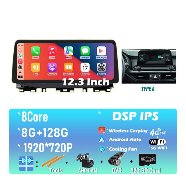 12.3 Inch Android 14 DSP For Kia Cerato 4 Forte K3 2019 - 2022 Car Multimedia Player Stereo BT Carplay Wifi Android Unit