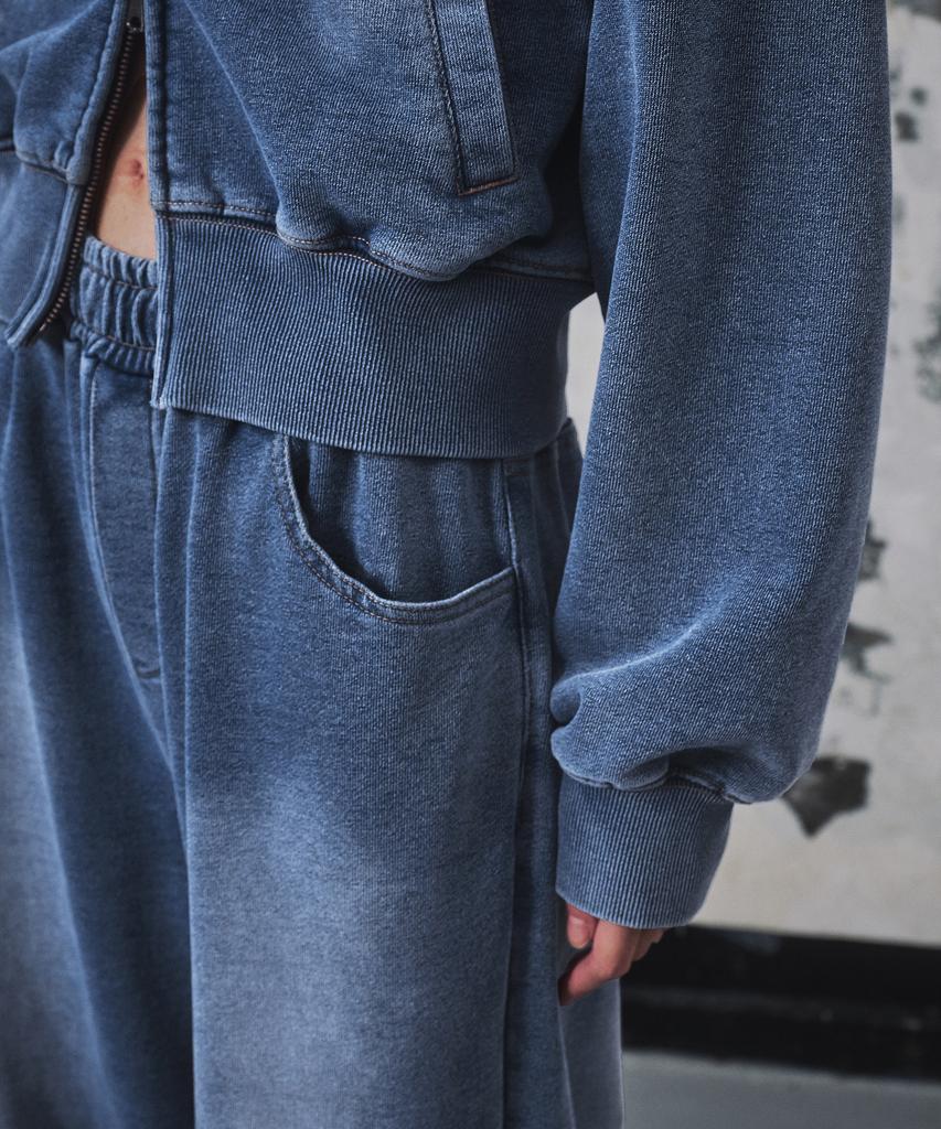 MUSINSA STANDARD WOMAN Women'S Faded Wide Sweatpants [Blue Grey]