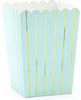 Striped Popcorn Boxes, L.blue, 6 Pcs.