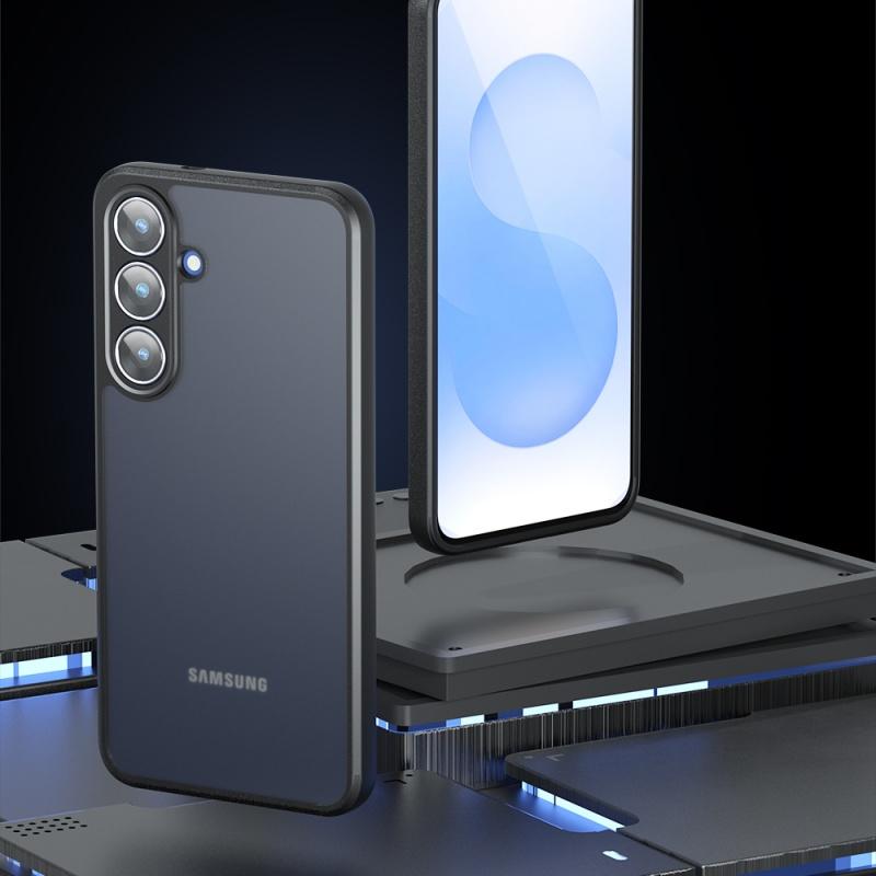 Pro Samsung S25 FE Pouzdro Kryt Samsung Galaxy S25 FE Capas Nárazuvzdorný Matný Černý Rám Průhledný Čirý Fundas Samsung S25 FE