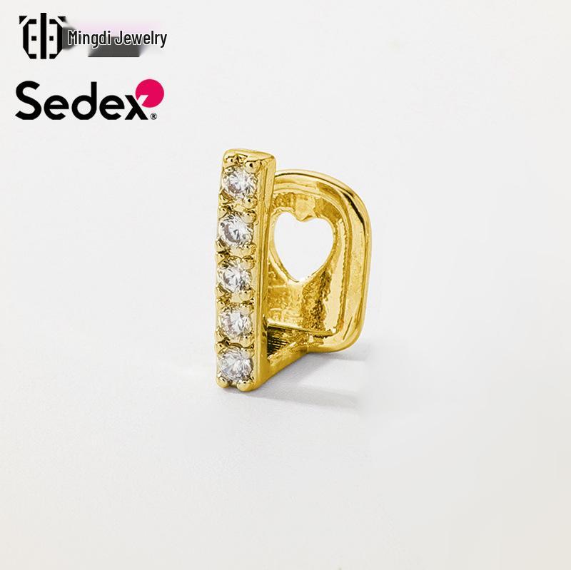 Hot Selling Halloween Hip Hop Grillz: Real Gold Plated Copper, Punk Zircon Paved, Big Gold Tooth Jewelry.