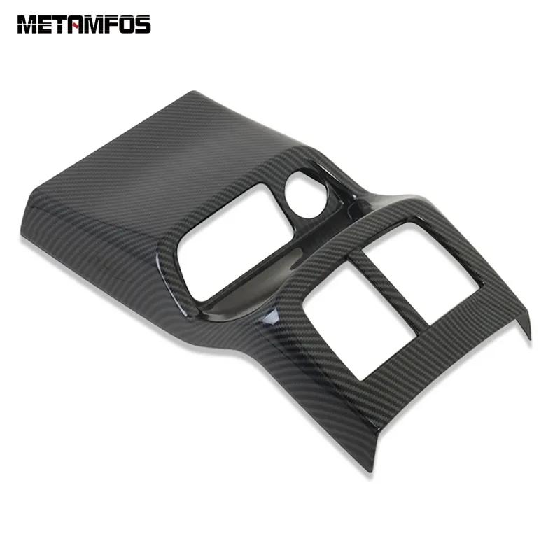 Accessories For Kia Seltos     Carbon Fiber Armrest Box Rear Air Conditioner Vent Outlet Cover Trim Car Styling