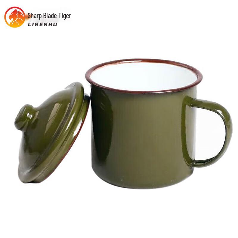 Li Ren Hu Military Green Enamel Mug