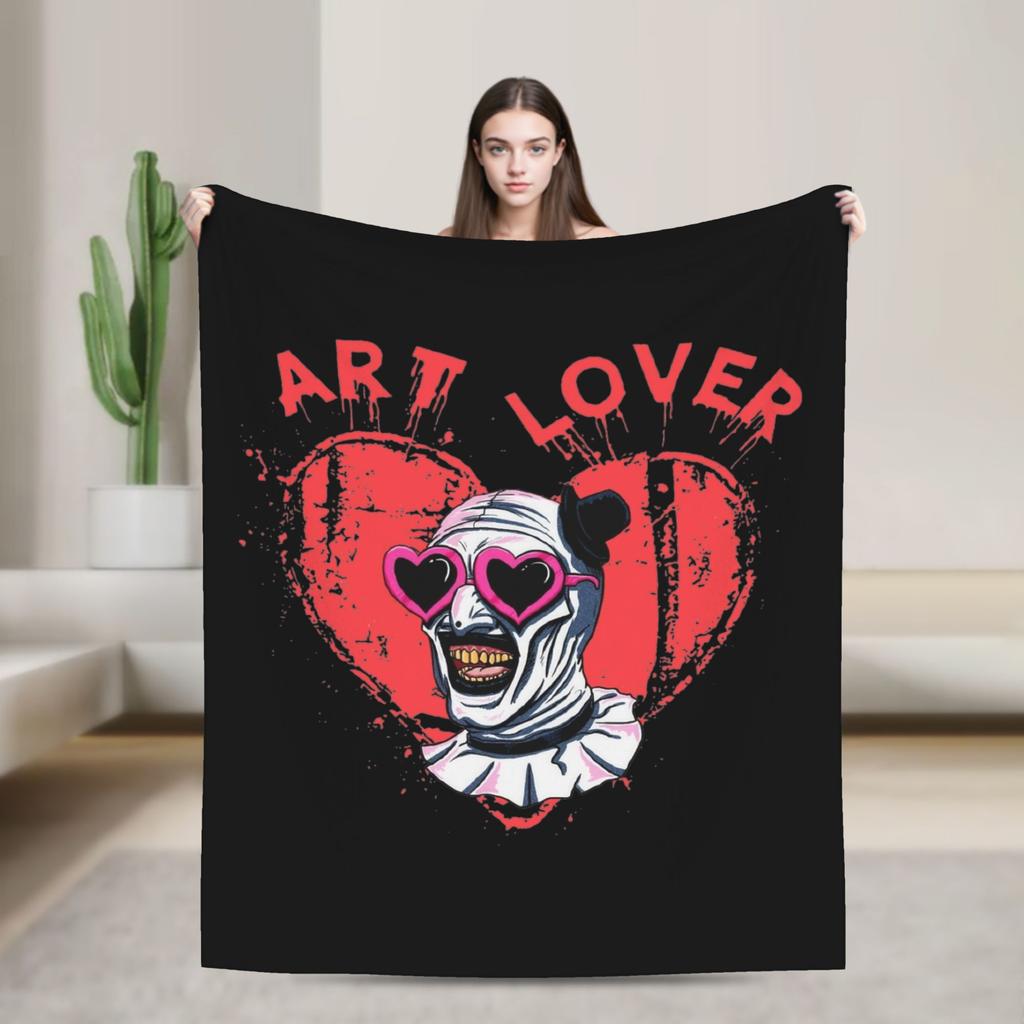 Terrifier 3 Merry Christmas Blanket Fleece Print Clown Movie Horror  Multifunction Soft Throw Blanket for Sofa Office Bedspread