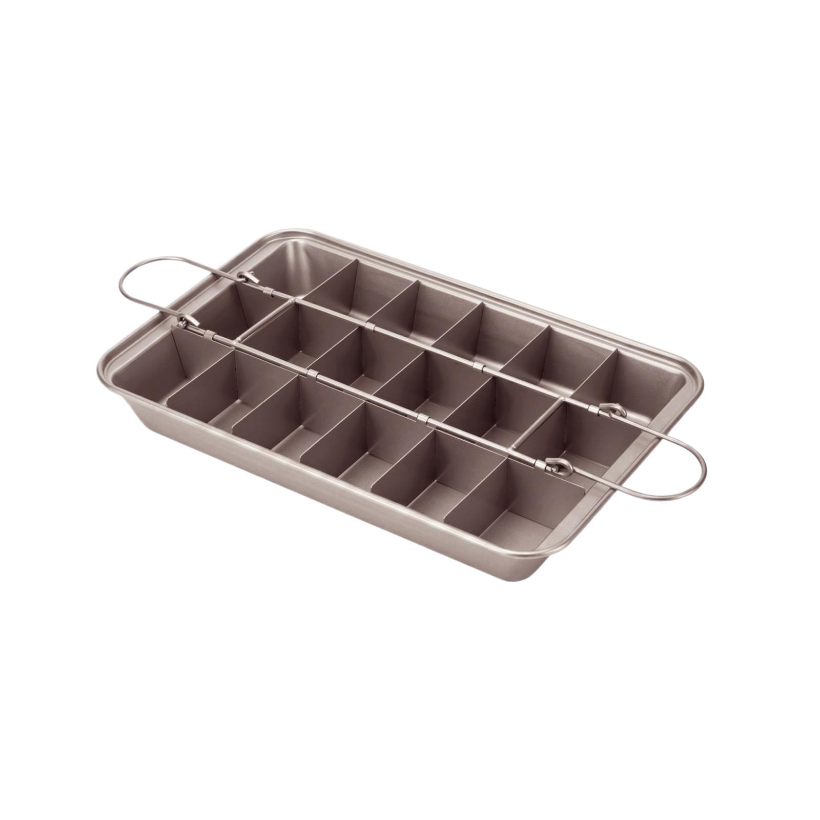 

Square Baking Pan with Dividers Thickened Solid Bottom Non-Stick Surface for Bread Cake Mold Baking Tool with Handles one size
