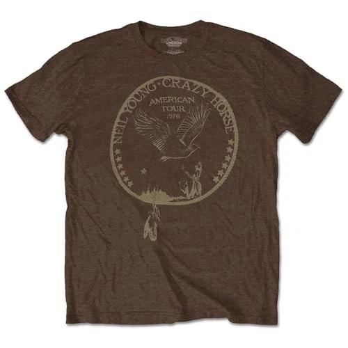 Rock Off officially licensed products Neil Young Tour 1976 Seal T Shirt M Brown M