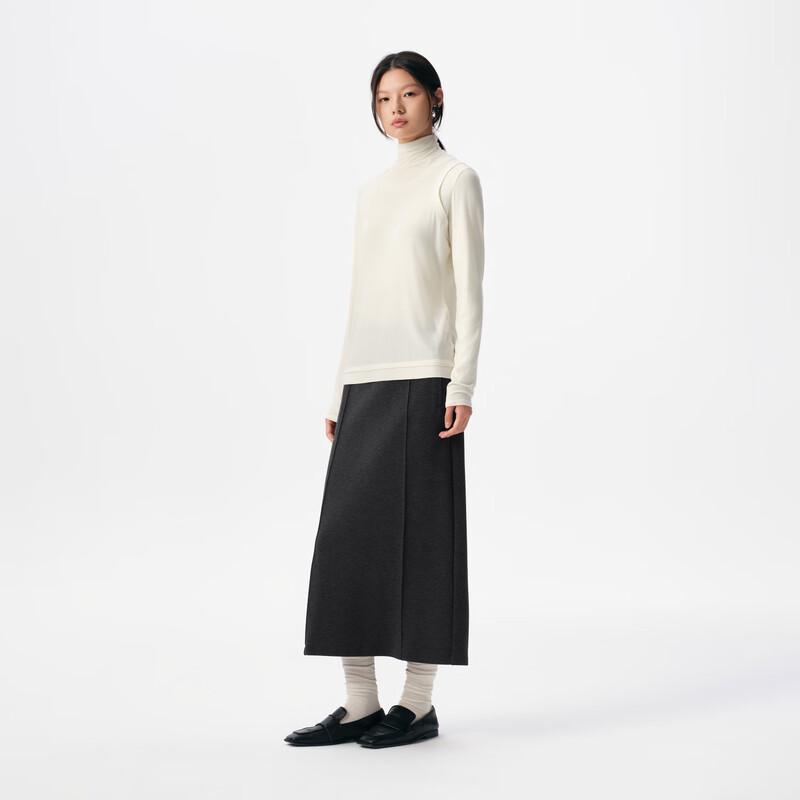 Broadcast Women's Mock Neck Two-Piece Look Long Sleeve Top