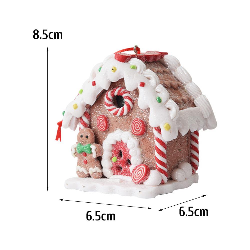 Christmas LED Light Up Candy House Snow House Small Pendant Ornament Decoration