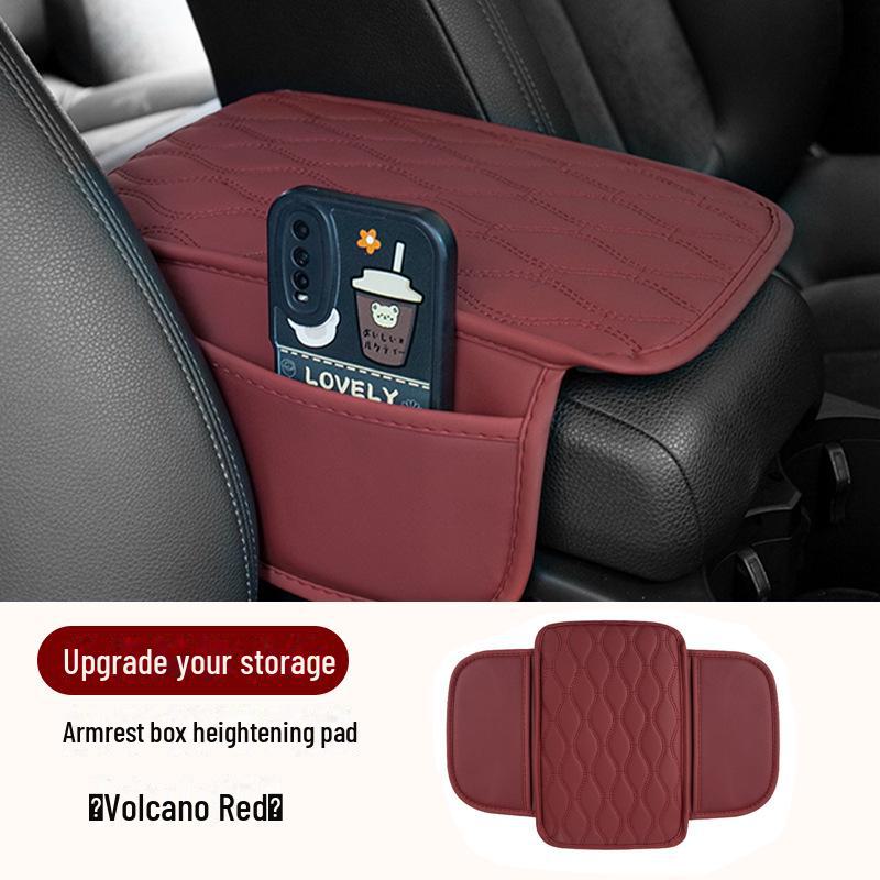Armlehnenpolster fürs Auto – Verdicktes Armlehnenpolster aus Memory-Schaumstoffleder für die universelle Mittelkonsole, erhöhtes Ellbogenpolster