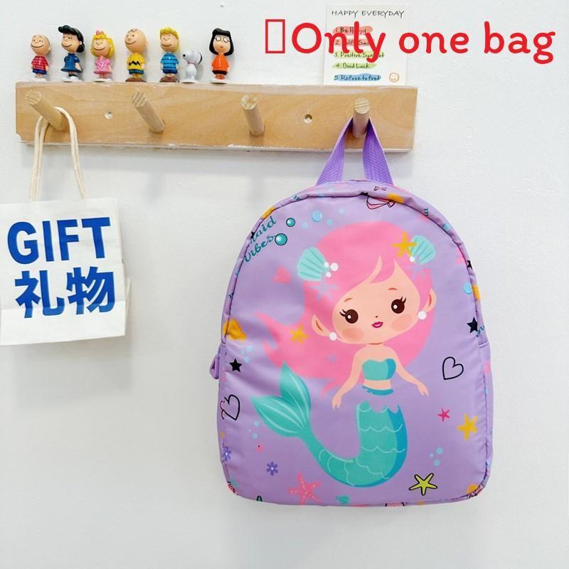 Mermaid Cat Dinosaur Shark Patterns Backpack Breathable Nylon Straps Shoulder