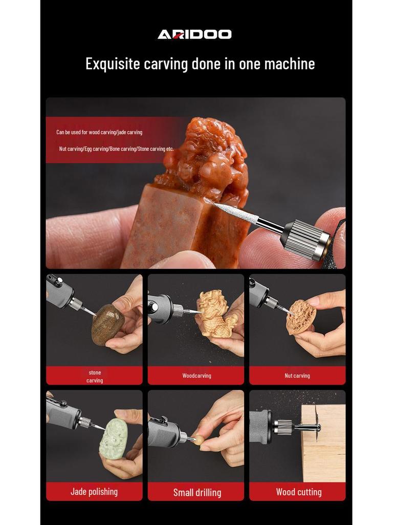 Handheld Electric Mini Grinder & Engraving Tool for Wood, Jade Polishing, and Carving