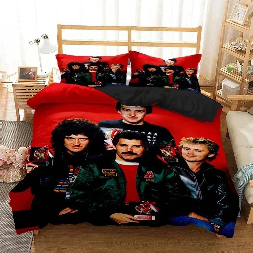 Comforter 3D Print Rock Band Queen Bedding Set Boys Girls Twin Queen Size Bed Kids Adult Fashion Home Textileextile