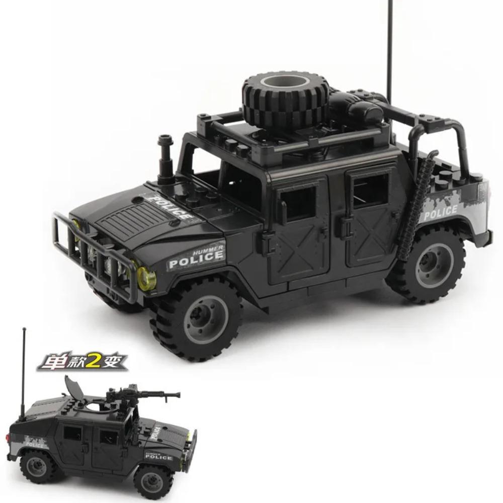 New Building Blocks Military Deformation Armored Vehicles Off-road Vehicles Hummer Jeep Military Model Boy Educational Toys Gift